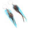 lureme Bohemian Multicolor Pheasant Feathers Dangle Earrings Handmade Natural Feather