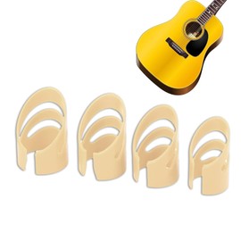 Protector De Dedo Para Tocar, 4 Piezas De Pulgar Paquete De Púas De Protector De Punta De Guitarra Juego De Púas De Dedo De Guitarra(Beige)