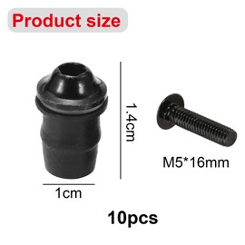 GVSS 10 x Universal Motorcycle Windshield Screws Bolts Kit with M5 Key, Motorcycle Bubble Screws, Motorcycle Windshield Fastener, Motorcycle Windshield Kit Bolts, M5 x 16 mm, Black