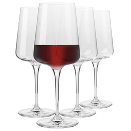 Krosno Red Wine Glasses, Set of 4, 16.91 oz, Infinity Collection, Classic Elegant Shape, Premium Glass, Lead-Free, Dishwasher Safe, Made in Europe
