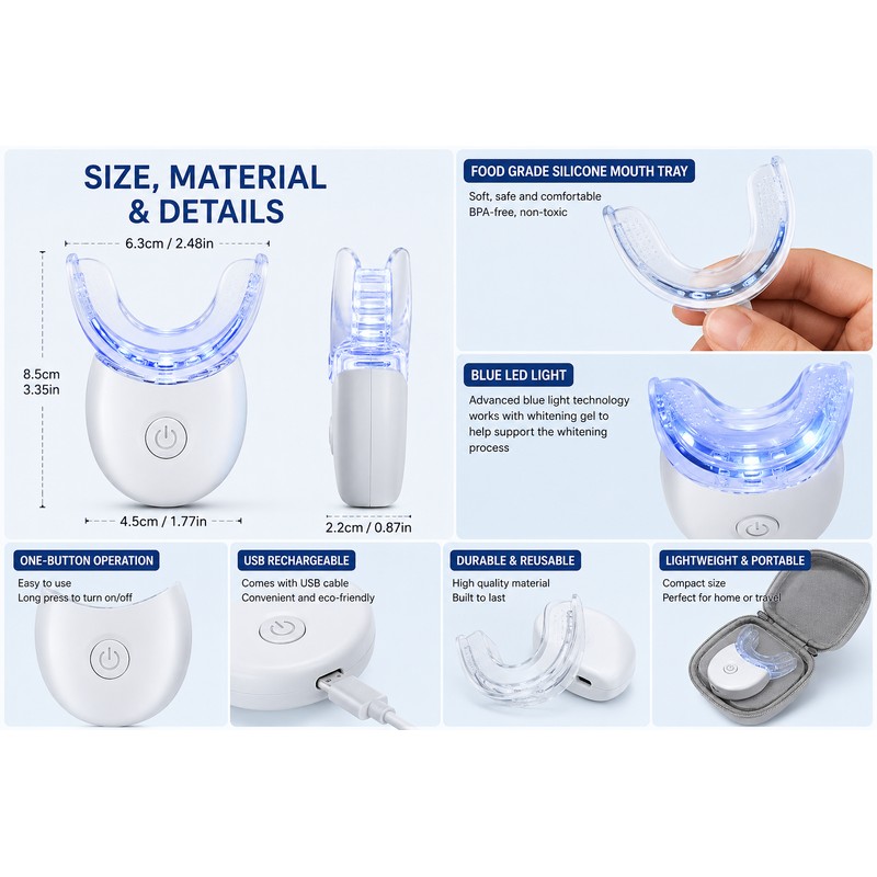 Blue Light Teeth Whitening Device for Home Use – Professional