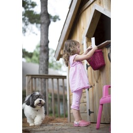 Nantucket Bicycle Basket Co. Buoy & Gull Collection Children's D-Shape Basket, Pink