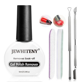 JEWHITENY Gel Polish Remover for Nails:1 Bottles of 10 ml Gel Nail Polish Remover Equipped with 4 Professional Manicure Tools Quick &Easy Remover for Nails Starter Friendly