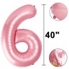 40 Inch Pearlescent Pink Balloon Number 6 Balloon,6 Foil Mylar