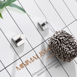 KOKOSIRI Robe Hooks for Bathroom Chrome Kitchen Hooks Hanging Hand Towels for Shower Bathroom Hardware Wall Mounted Stainless Steel 2 Pack, B1016CH-P2