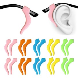 PTSLKHN Soft Silicone Eyeglass Ear Hooks, 10 Pairs of Non-Slip Eyeglasses Ear Grips for Glasses, Sunglasses, Reading Glasses (coloured)