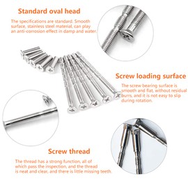 ZHIQIN 20 Piece M4 Door Handle Screw Connecting Bolts & Sleeves for Door Handle Roses Knobs Door Lock and Escutcheons,Nickel Color
