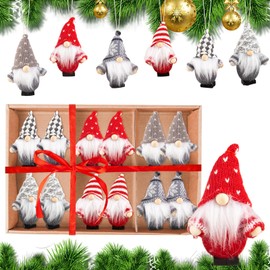 Tutukyle Christmas Gnome Pendants, Christmas Tree Decorations, 12 Pieces, Christmas Angel Small Figures, Christmas Tree Decoration, Small Gnome Christmas Decoration, Christmas Tree Crafts, Christmas