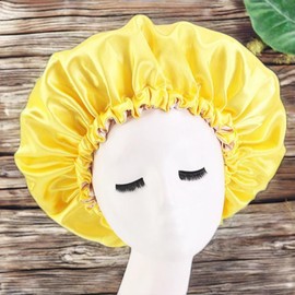 Sleep perm hair oil satin banding night care treatment hair cap S873 1 piece yellow / 수면 파마약 헤어오일 새틴 밴딩 나이트케어 트리트먼트 헤어 캡 S873 1개 옐로우