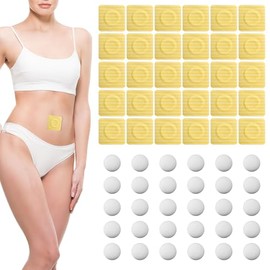30uds Paquete de Aceite de Ricino para el Ombligo, 8x8cm Autoadhesivas Parches de Aceite Ricino y Parches para Hernia Umbilical Muy Absorbentes Orgánicas Castor Oil Patch (Aceite No Incluido)
