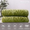 Whale Flotilla Cuddly Blanket with Leaves Pattern, Warm Sofa Blanket,