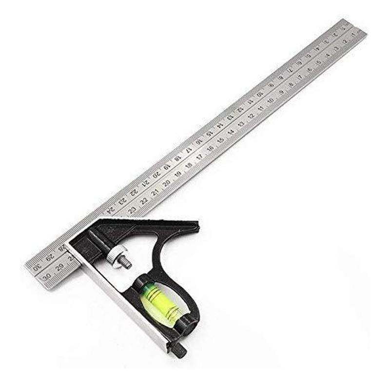 300MM Combination Square Length Depth Angle Measuring Ruler Stainless Steel