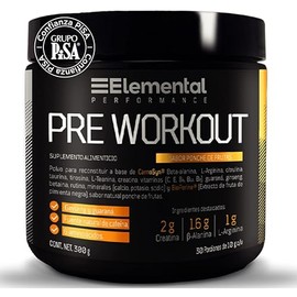 Pre-entrenamiento con Creatina, Hecho por PiSA, 100 % natural, Beta-alanina, L-teanina, L-arginina, Ginseng, Electrolitos, 450 mg de Cafeína Guaraná, Aminoácidos, 30 porciones | Vitaminas B6, B12, C, E y minerales | Preworkout, Sabor Ponche de frutas, | 300 g