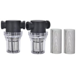 2 Pcs Water Filter, Twist-On Pipe Strainer, Nylon PA66 cover, PC bowl with 40 and 100 Mesh 304 Stainless Screen (1/2’‘ female)