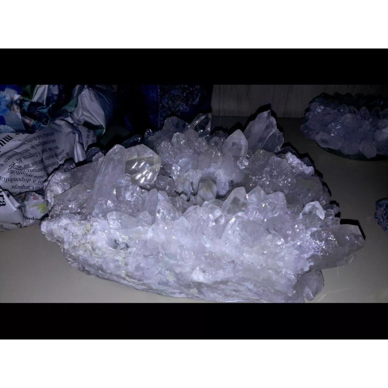 Clear Quartz Crystal Cluster Tea Light Candle Holder