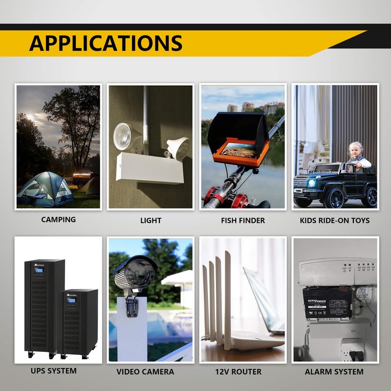 SEFEPODER 12 Volt 7ah Rechargeable Sealed Lead Acid Battery 2