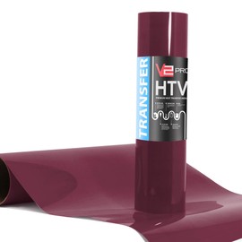 V2 Pro Heat Transfer Vinyl Film HTV Roll (Burgundy, 12 Inch x 60 Inch)