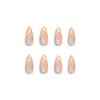 24PCS Short False Nails with Glue Stickers, Almond Full Cover