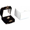 FindingKing 6 Black Velvet Ring Boxes With Brass Corners