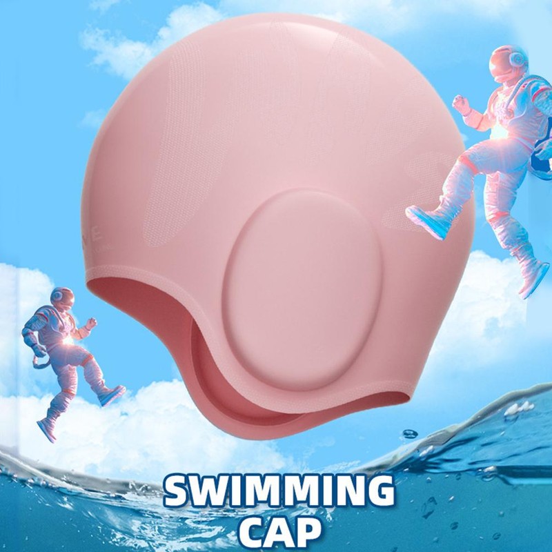 Silicone Swimming Hat with 3D Ear Protection Hat for Men