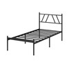 Kujielan Metal Platform Bed Frame with Headboard, 14 Inches Twin