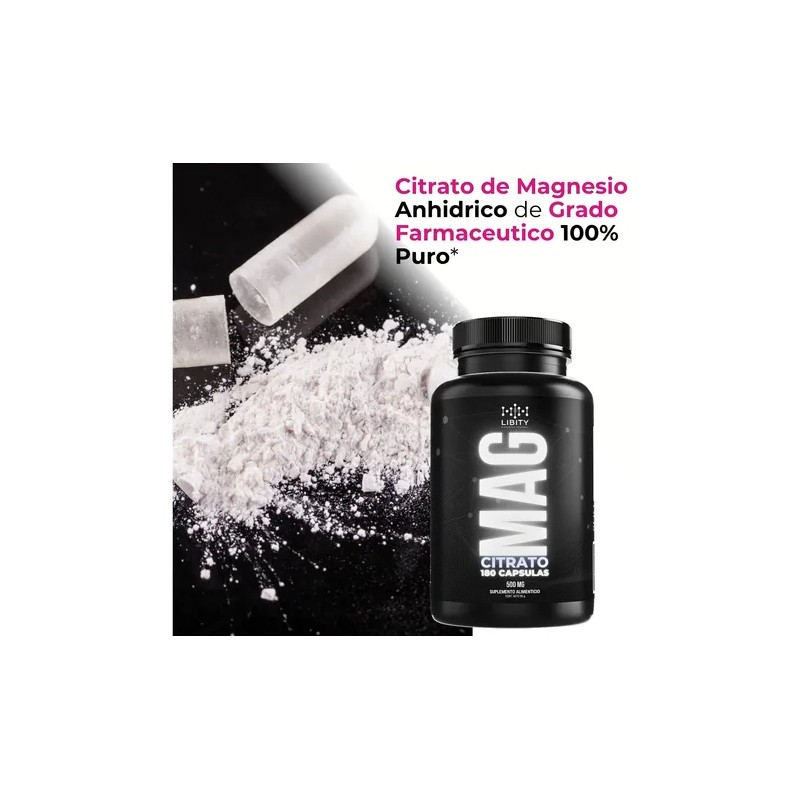 Citrato De Magnesio 100% Puro - 180 Capsulas