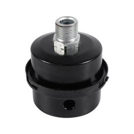 Air Compressor Muffler Silencer 3 /8" 16mm Thread Black Metal Intake Filter Silencer