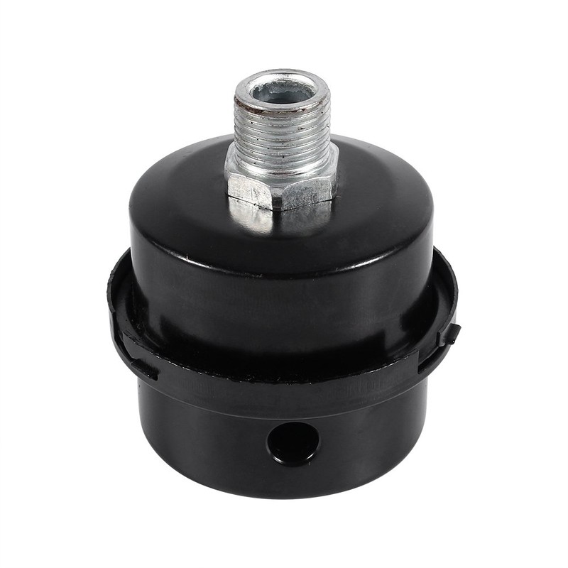 Air Compressor Muffler Silencer 3 /8" 16mm Thread Black Metal