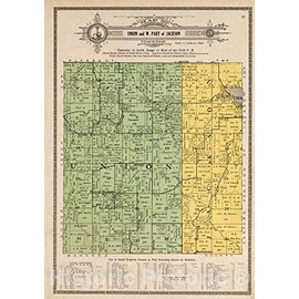 Historic 1914 Wall Map - Atlas and plat Book of Poweshiek County, Iowa - Union and West Part of Jackson - Standard Atlas and Directory of Poweshiek County, Iowa 16in x 24in