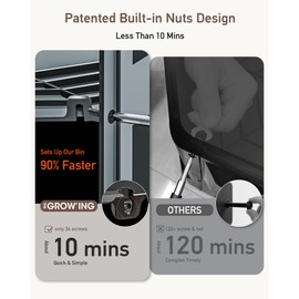 THEGROW'ING Updated 43 Gallon Compost Bin Outdoor, Fast Assemble Tumbling Composter, Dual Chamber Composter Tumbler, Rotating Compost Bin for Outside, Backyard, Garden and Yard, Coffee