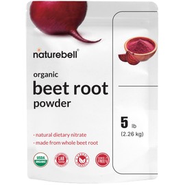 NatureBell Organic Beet Root Powder 5Lbs | 4,000mg Per Serving – Concentrated Whole Beet Root Source | High Dietary Nitrates – Raw Superfood Supplements – Great for Vegan Shakes & Smoothies – Non-GMO