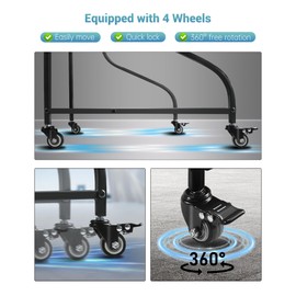 Krysolad Ski Storage Rack for Garage on Wheels, Floor Stand Ski for Hold Skis*4, Ski Boots, Ski Poles, Helmets & Other Ski Equipment Accessories, Fit for Garage and Anywhere Indoors or Outdoors