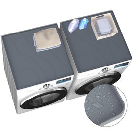 tjjsllhbe 2Pack Heavy-Duty Silicone Washer&Dryer Countertop Covers (27x27 Inch) Non-Slip, Leak-Proof Top Protector Mat for Laundry Room Essentials&Appliance Protection, Easy Clean (Modern Light Gray)