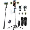 Vlogging Kit for iPhone/Android, 63”Auto Face Tracking Tripod for iPhone