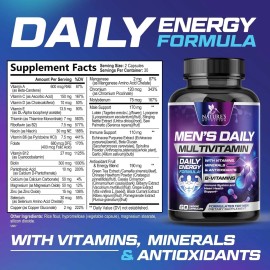 Nature's Nutrition Multivitamin for Men - Vitamin A, C, D, E, Zinc, 60 Count (Pack of 1)