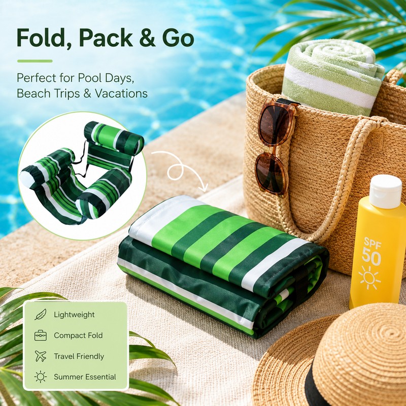 Inflatable Water Hammock with Armrests for Adults – PVC Floating
