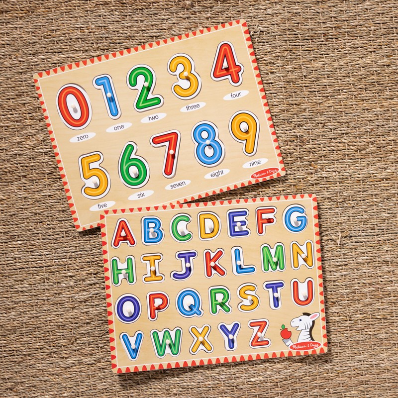 Melissa & Doug Wooden Lift & See Peg Puzzle Early