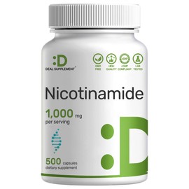 Vitamin B3 Nicotinamide 1,000mg Per Serving – 500 Capsules, Flush Free Niacin, Essential B3 – Supports Healthy Skin & Energy Production – Non-GMO