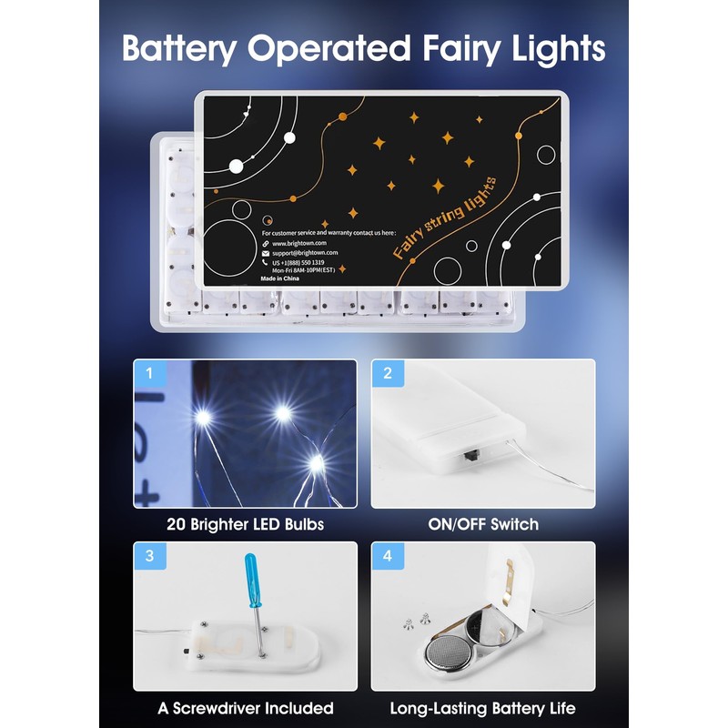 Minetom 6 Pack Fairy Lights Battery Operated String Lights -