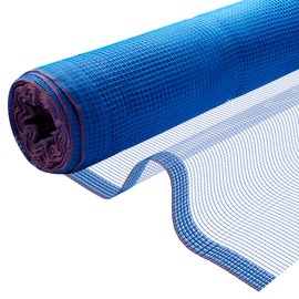 Fire Retardant Debris Safety Netting (4' x 150' - Blue) - High Visibility Construction & Scaffolding & Railing & Elevator Netting for Enhanced Safety - Construction Fencing