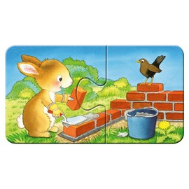 Ravensburger 3074 Children's Puzzle-03074 Animal Construction Site Foam 9 x 2 Pieces, My First Puzzle for Children from 10 Months, Yellow