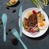 Portable Reusable Cutlery Set, Dark Cutlery with Round Rim, Tableware,
