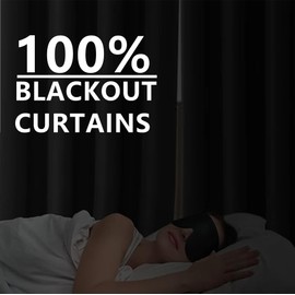 DWCN 100% Blackout Curtain 45 inches Length Short Kitchen Curtains & Drapes Total Blackout Curtain 2 Panels Noise Reducing Thermal Insulated Sound Proof with Grommet Top (Dark Grey,52" W x 45" L)