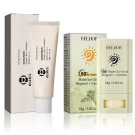 Sun Cream Stick and Rice Sunscreen, Sun Cream 50, Sun Protection Pen SPF50+, Matte Sun, Waterproof, Non-Greasy, Natural Tattoo Care Cream, Daily and Afterwards, Korean Sunscreen Set