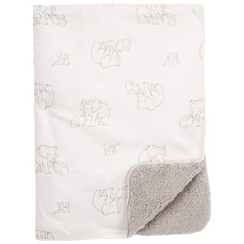 Carter's Baby Cozy-Lined Plush Blanket (White/Grey)