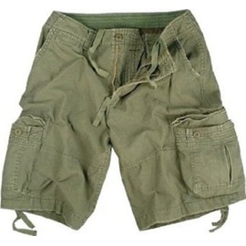 Olive Drab Infantry Vintage Military Cargo Utility Shorts, Small