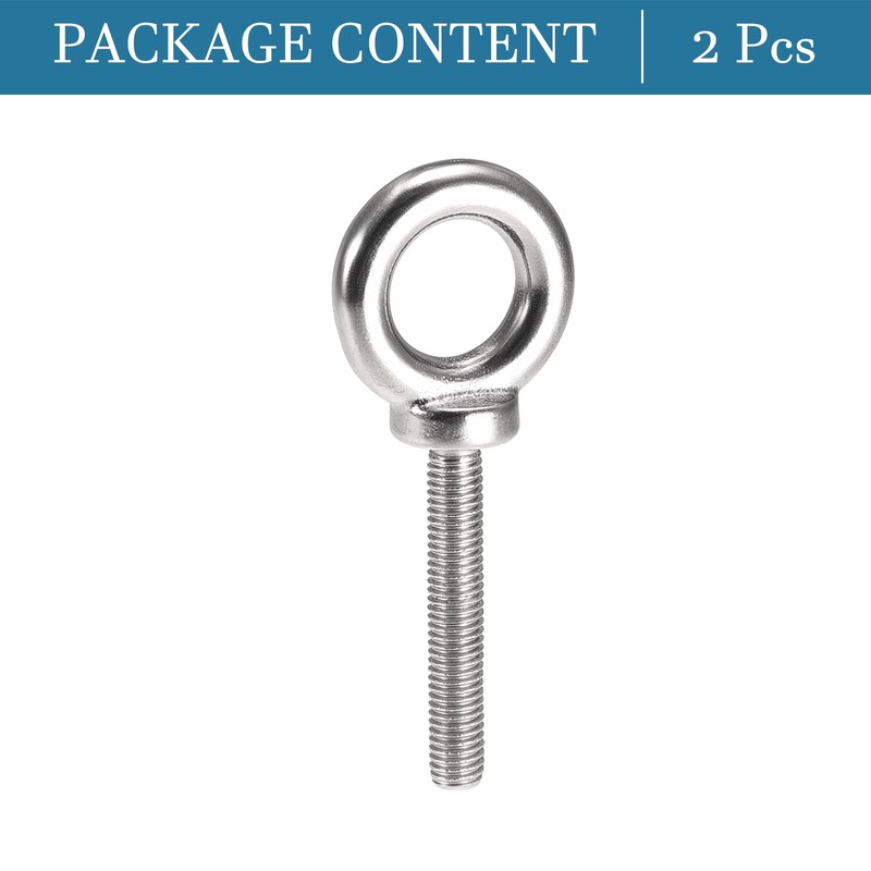 QUARKZMAN Pack of 2 M8 x 50 mm Eye Bolts