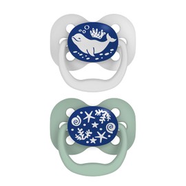 Dr. Brown's Advantage Glow-in-The-Dark 2 Piece Stage 1 Pacifiers, Blue, 0-6 Months