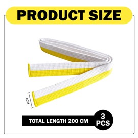 YSJCHEBS Pack of 3 Taekwondo Belts, Taekwondo Clothing Accessories, Martial Arts Sports Belts, Suitable for Taekwondo, Karate, Judo