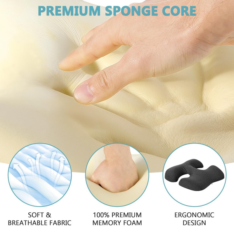 Hdenmist Face Down Massage Pillow for Sleeping, Non-Slip Bottom